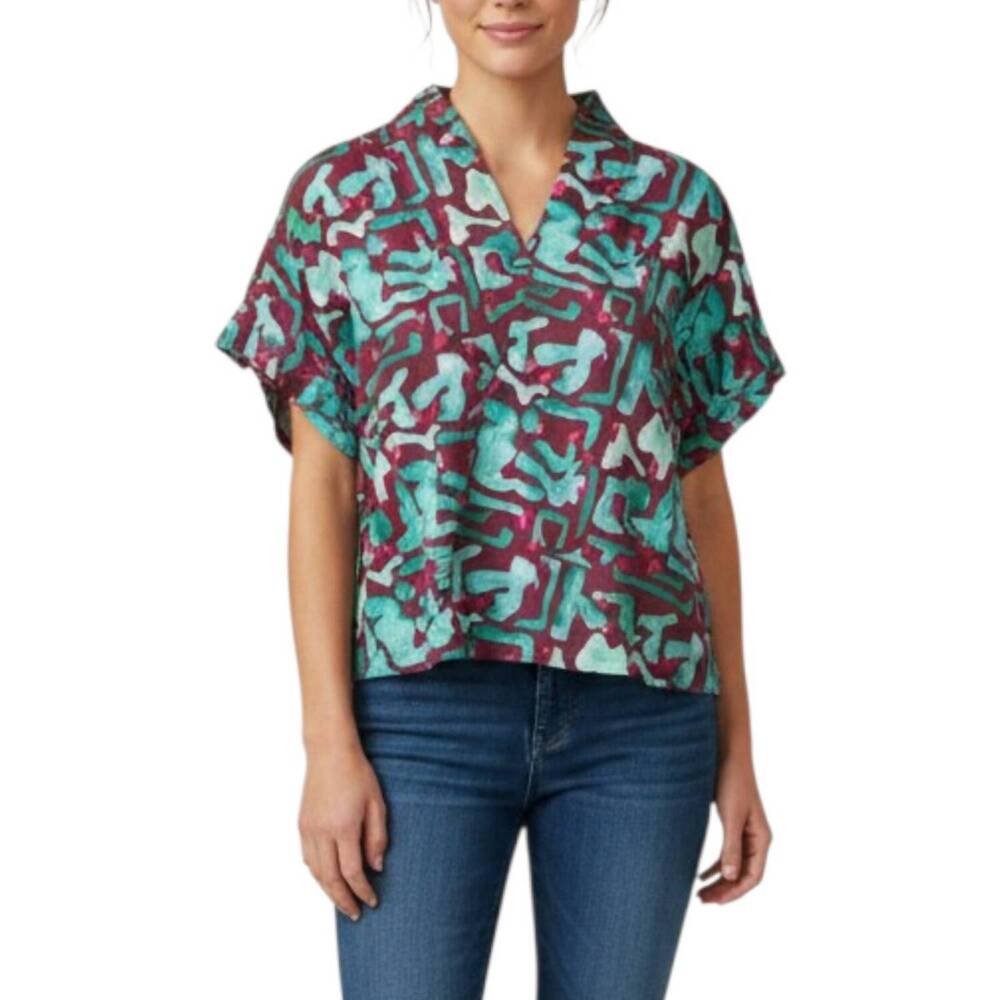 NEW BROOKE WRIGHT pleated kimono top in cacti
